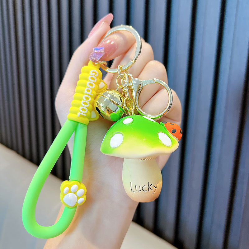 Wholesale Creative Cartoon Resin Ladybug Mushroom Keychain